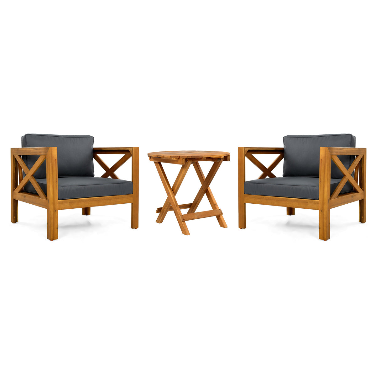 Patio Conversation Set, Outdoor Wood Conversation Seat