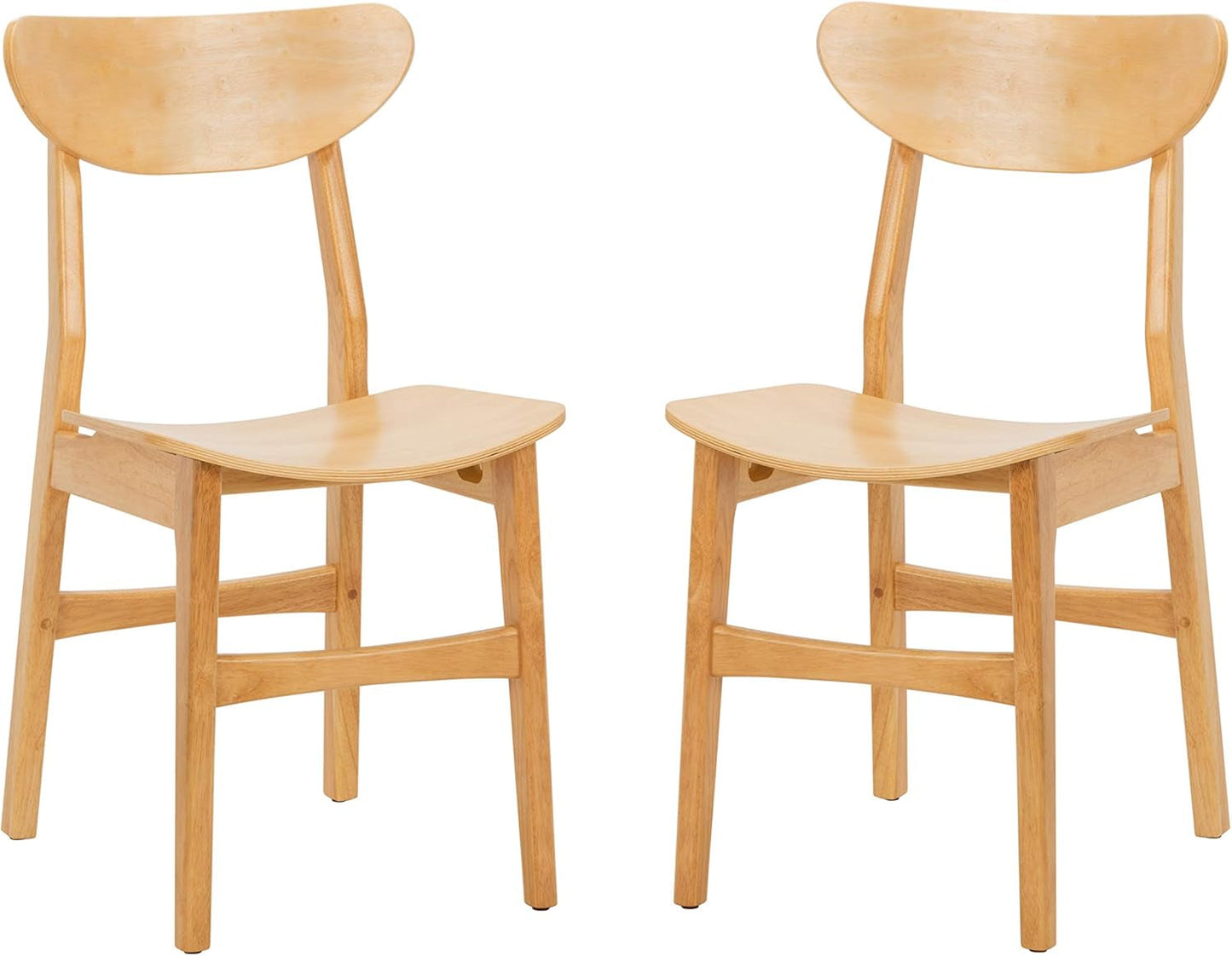 Dining Chairs Set Natural Wood Mid Century Retro 2 Chairs