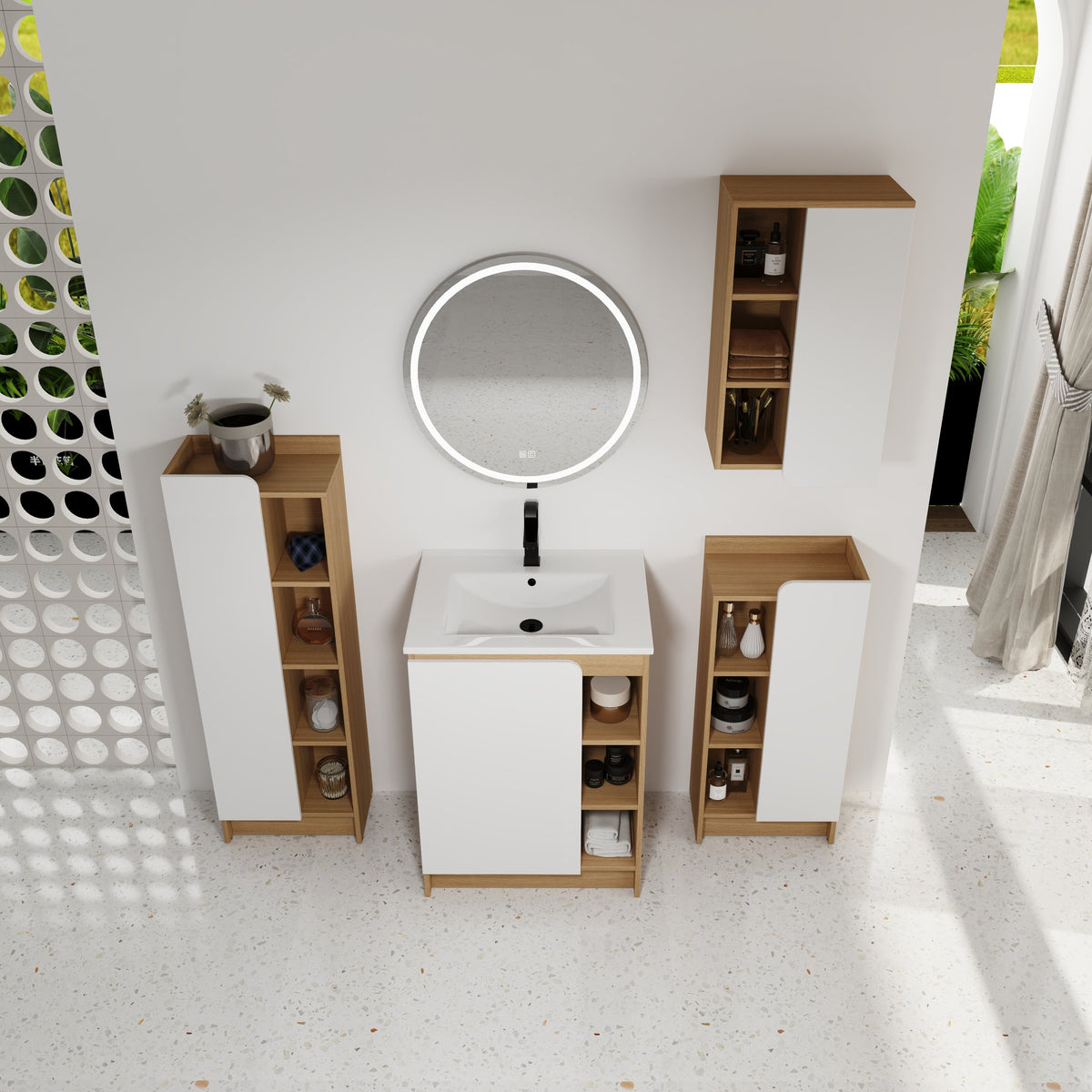 4-Piece Light Bathroom Vanity Set