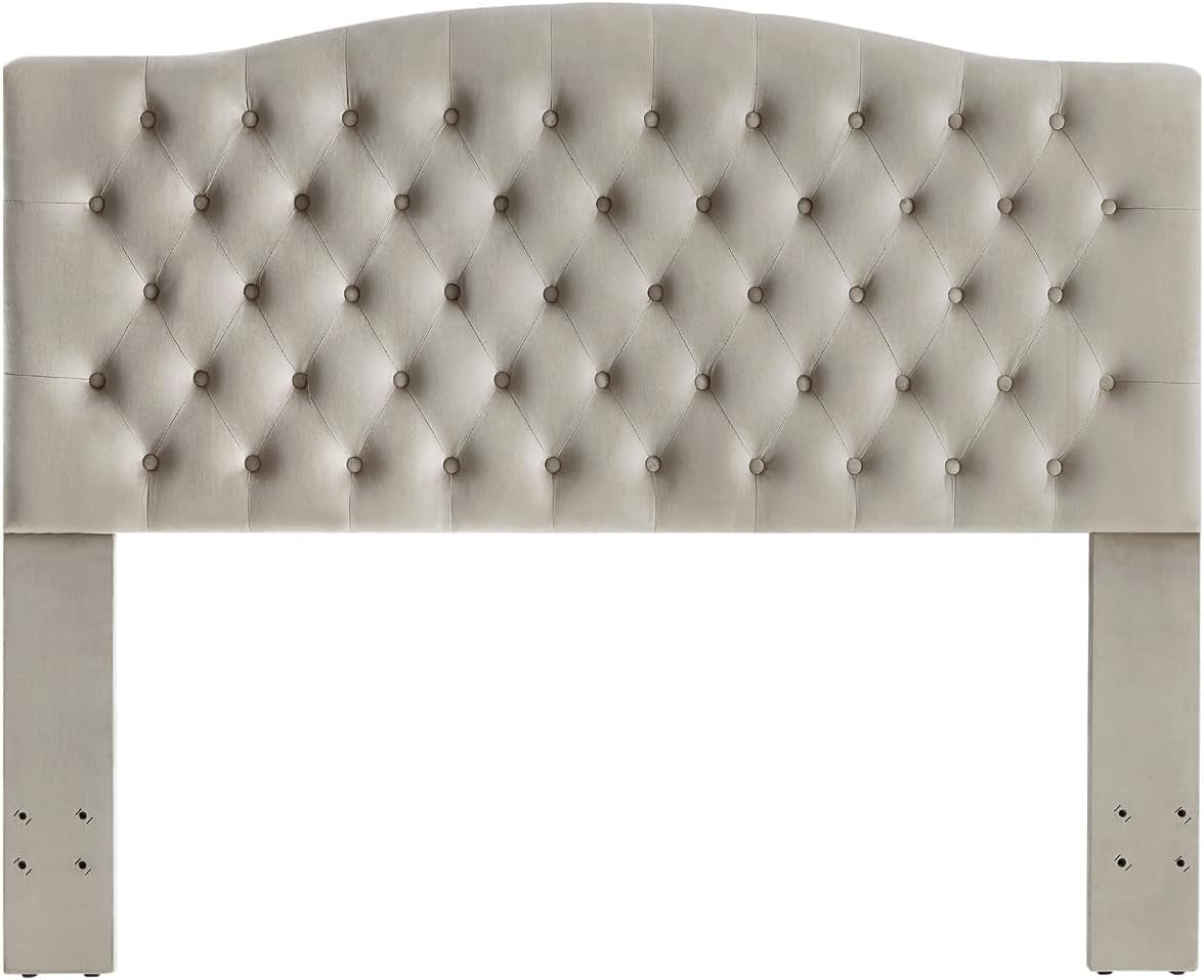Elegant Velvet Tufted Queen Headboard for Ultimate Comfort