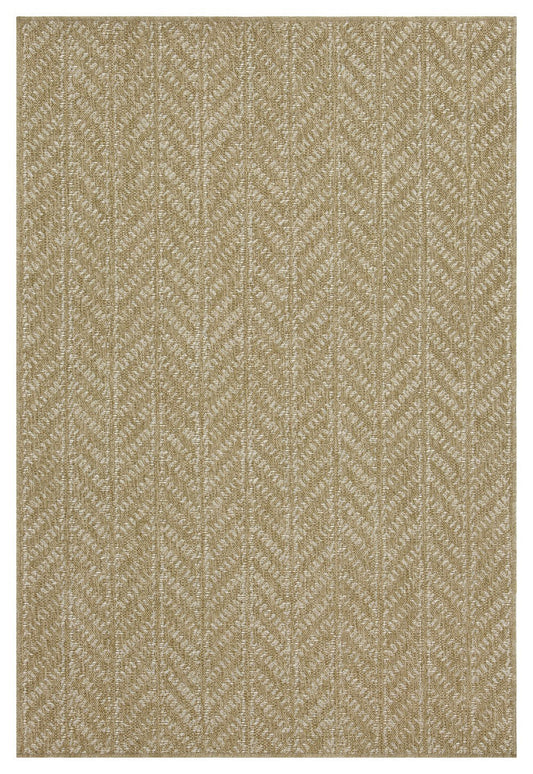 Earth GC_NTL1014 Jute/White 5 ft. 3 in. x 7 ft. 3 in. Indoor/Outdoor Area Rug