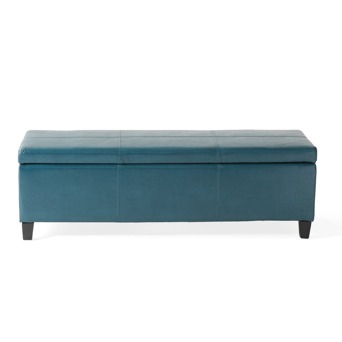 Upholstered PU Leather Storage Ottoman