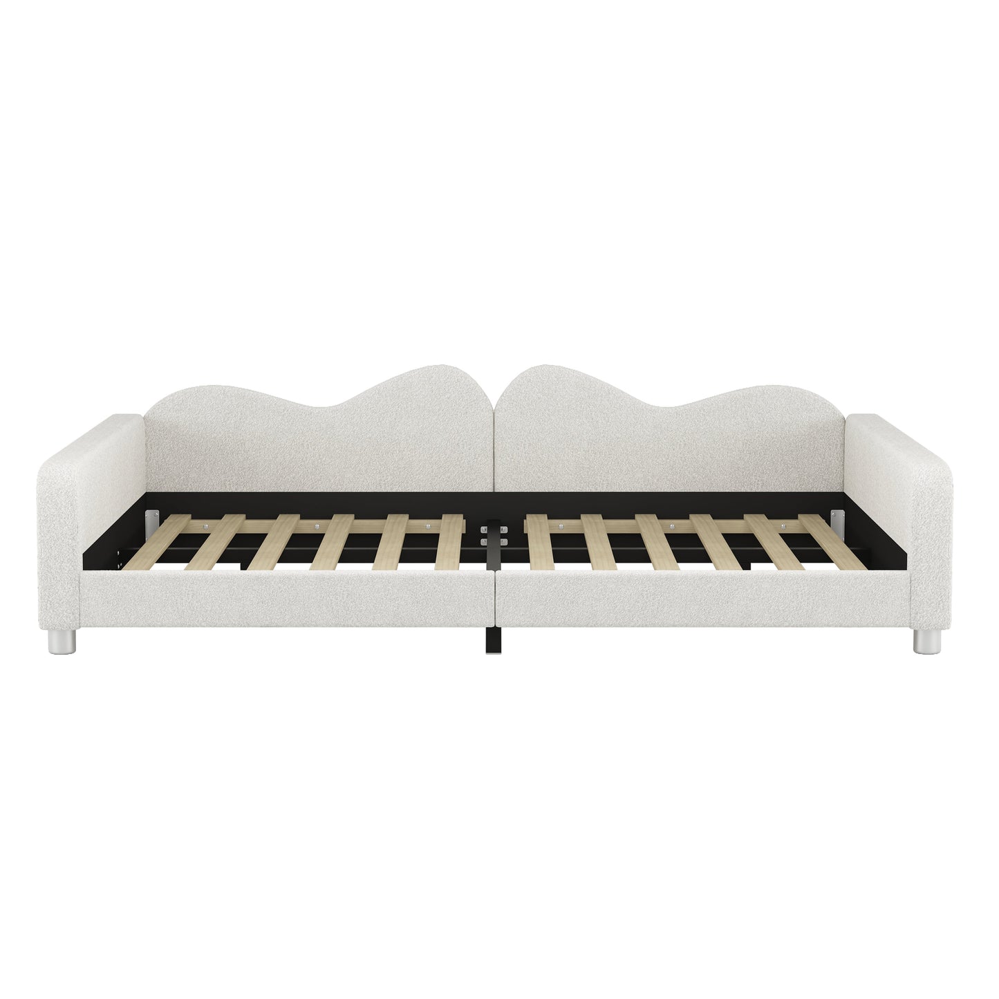 Full Size Upholstered Daybed in Sherpa Fabric