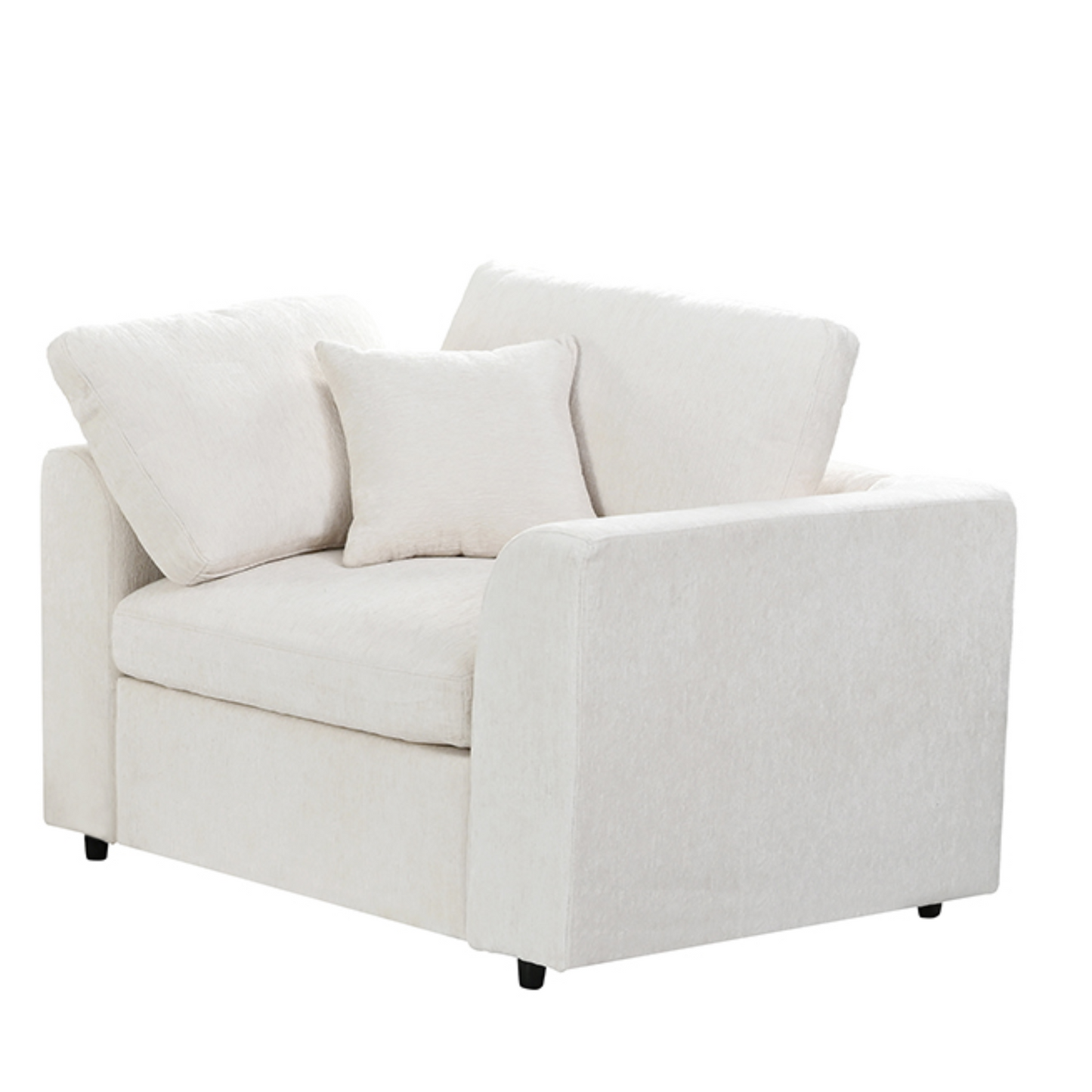 U-Style 4-Piece Sofa Set, 2 Accent Chairs + Loveseat + Movable Ottoman