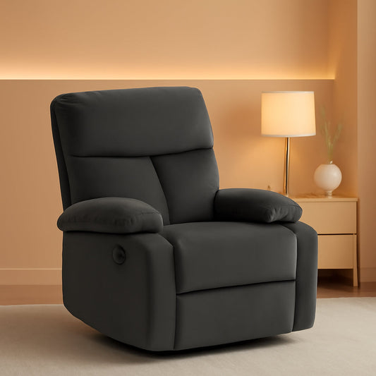 Gray Swivel Rocker Recliner For Small Spaces Chair