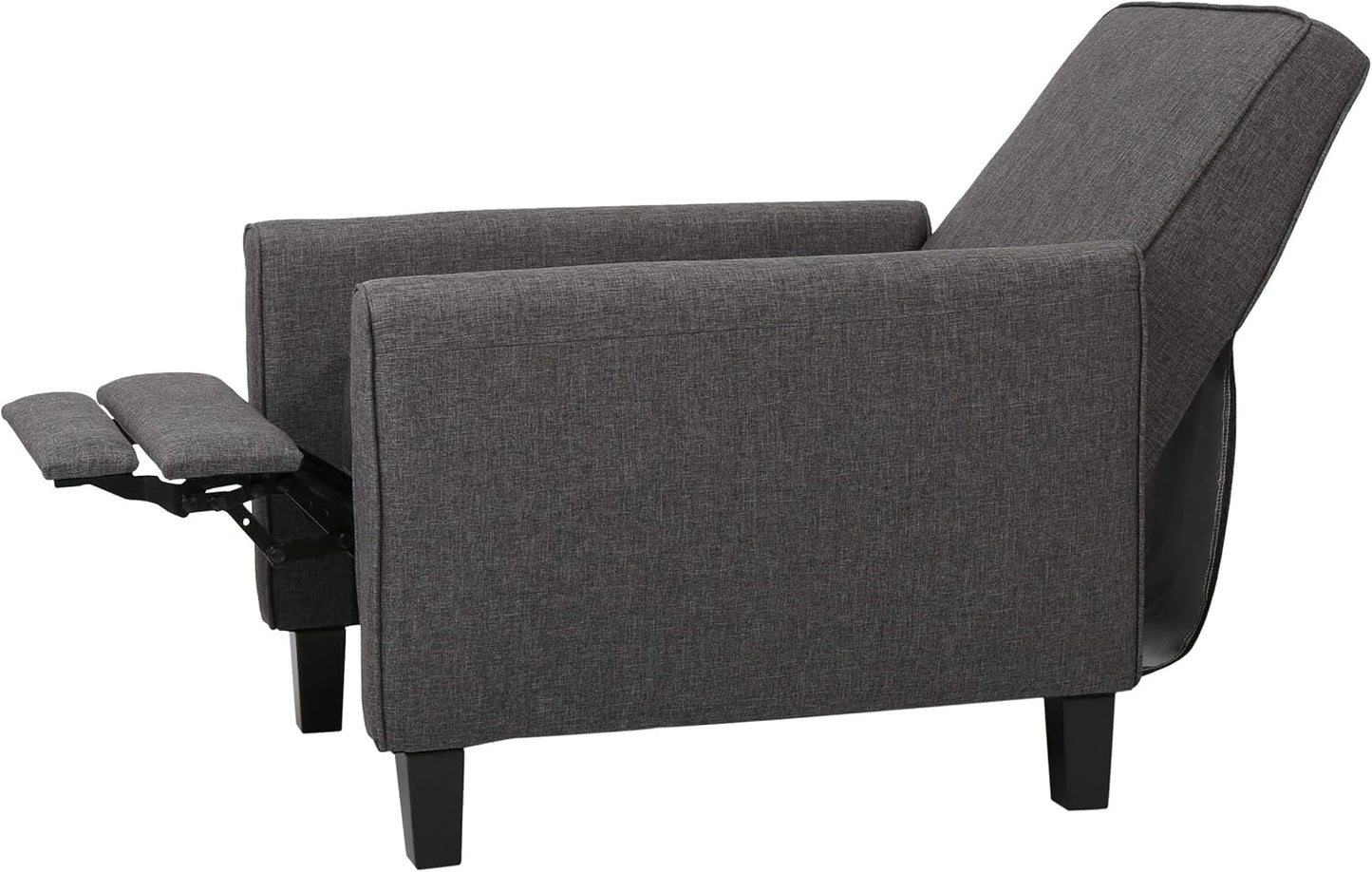 Emmie Fabric Recliner Set Of 2 In Smoke And Dark Brown