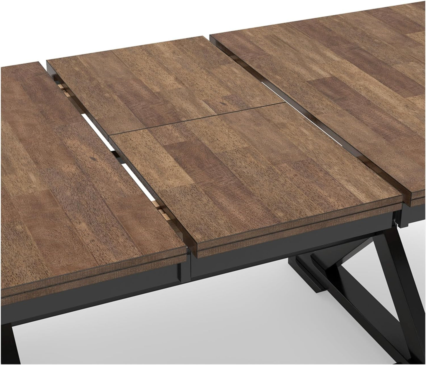 Farmhouse Dining Extension Table Butterfly Leaf 6-8 Seater Black And Dark Brown