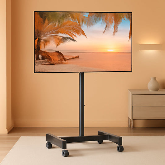 Adjustable Rolling TV Cart For 13 To 50 Inch TVs Tilt