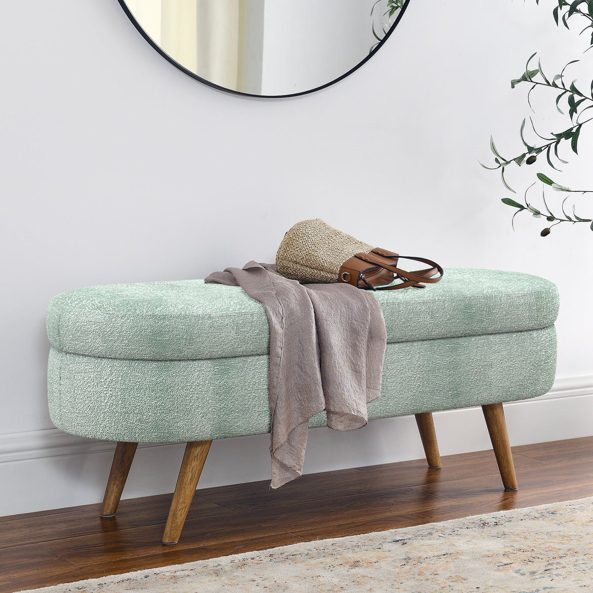 Ottoman Oval Storage Bench