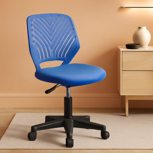 Blue Adjustable Student Desk Chair With Lumbar Support
