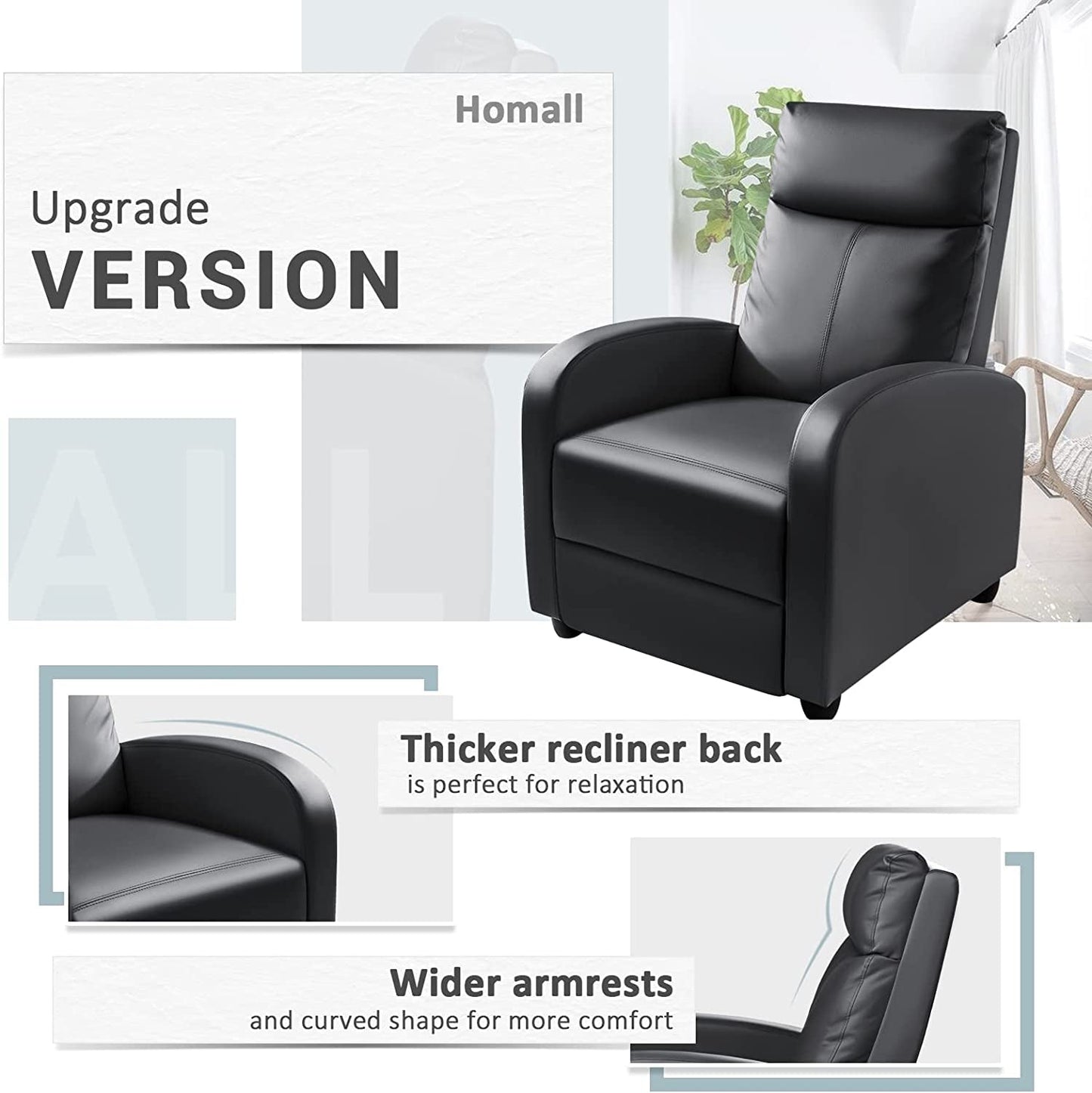 Modern Recliner Sofa With Lumbar Support And Premium Upholstery