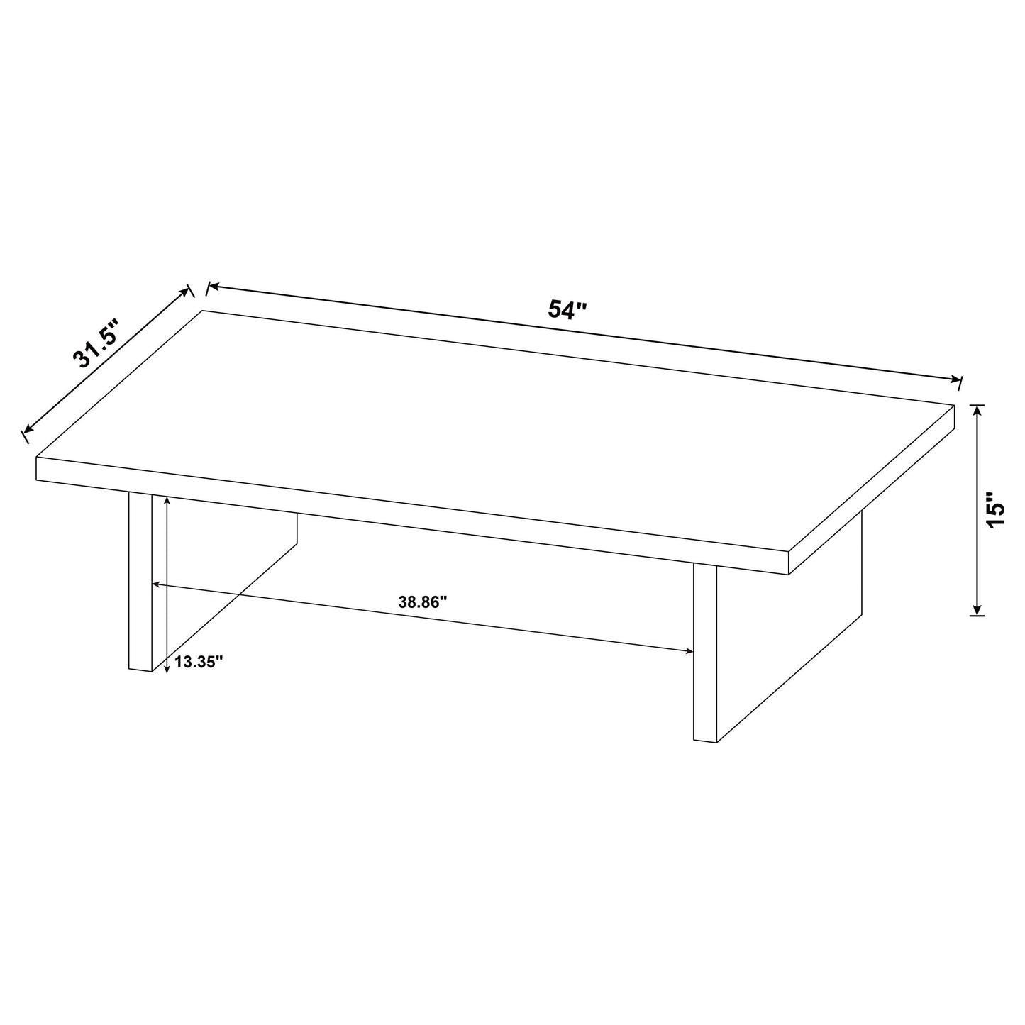 Caroline Modern Wooden Coffee Table