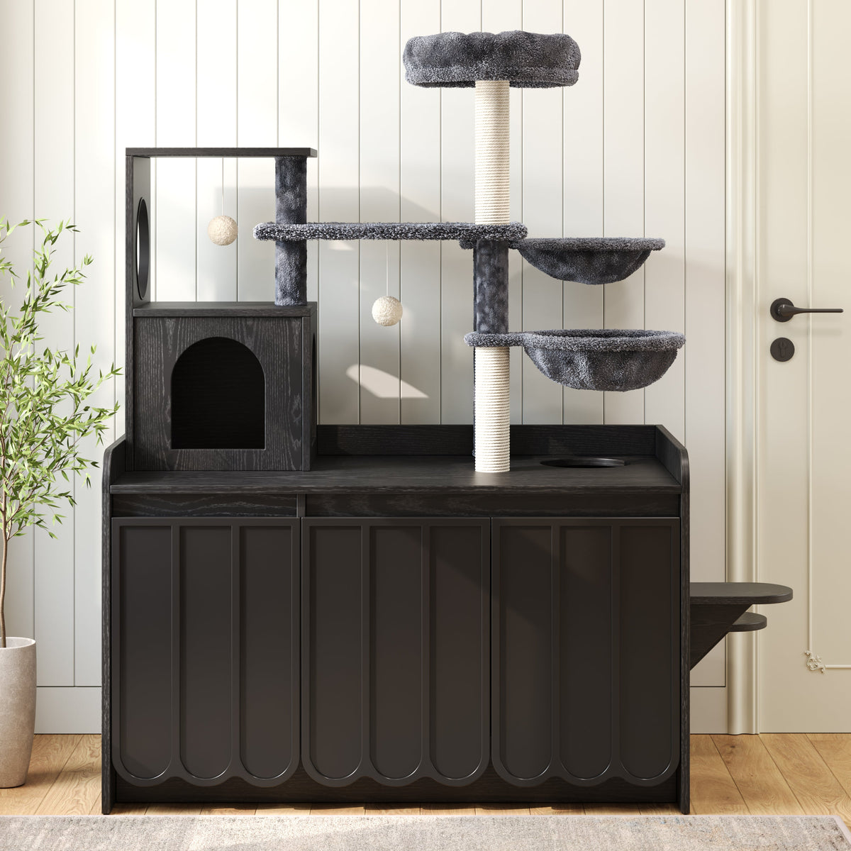 50.6" Cat Tree with Litter Box Enclosure