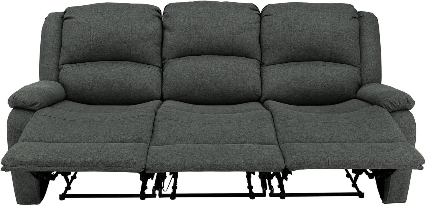 80-Inch RV Triple Recliner Sofa With Convertible Console