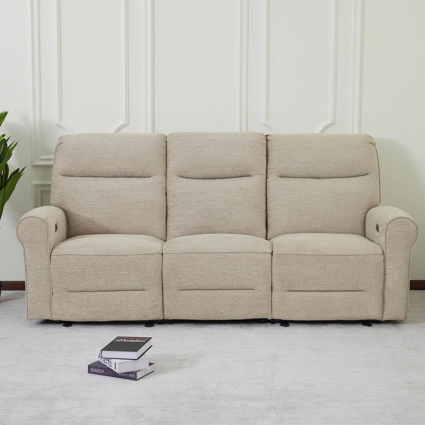 87.8 Inch Wall Hugger Reclining Sofa With Drop Down Table
