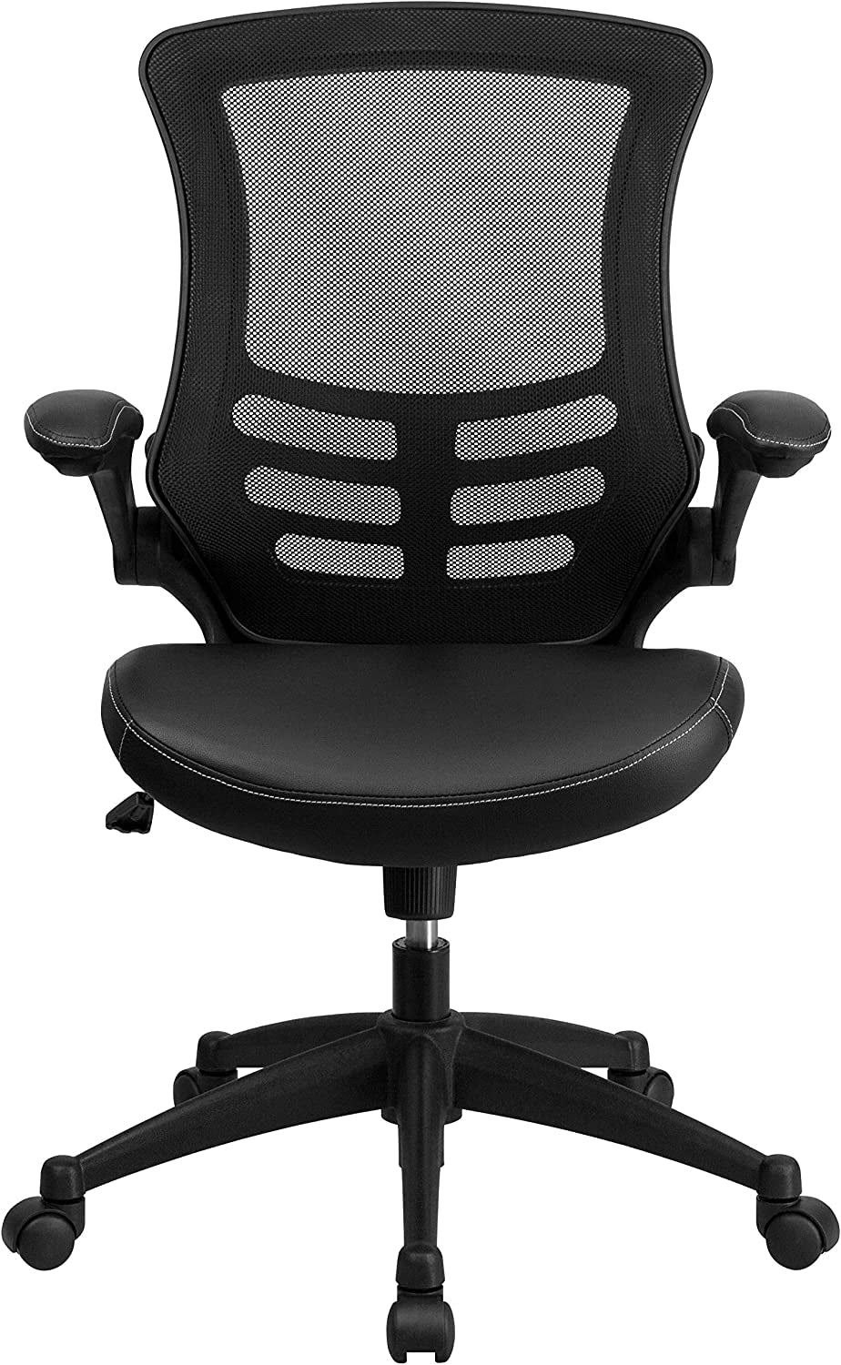 Kelista Mid-Back Ergonomic Office Chair With Adjustable Height, Black