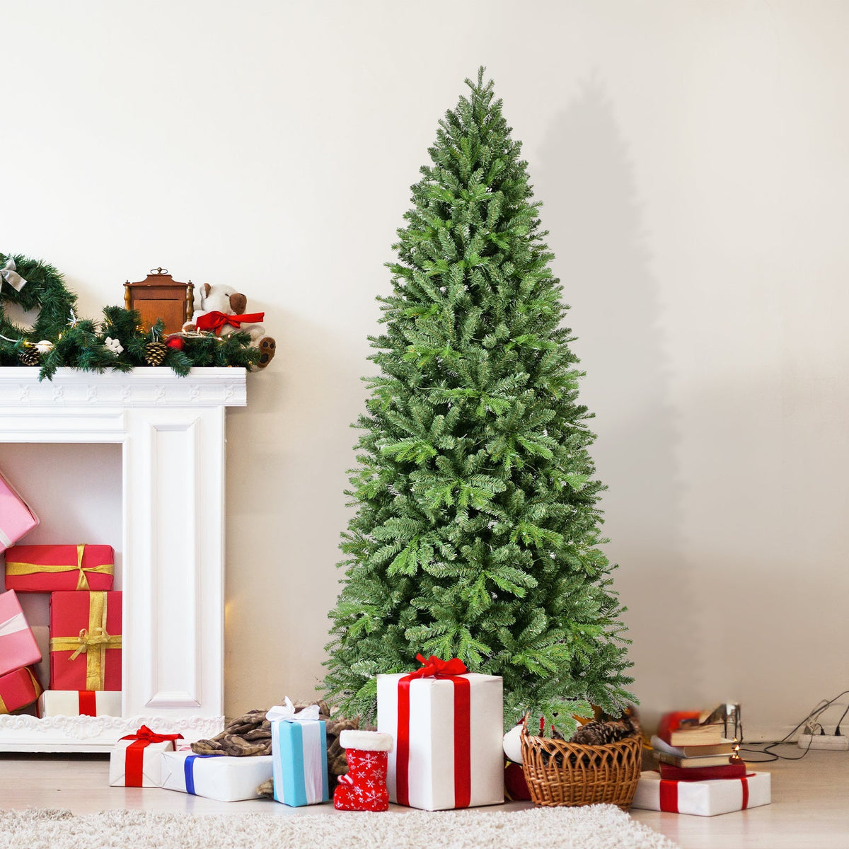 7.5Ft Christmas Tree with 1599 Tips and 450 Warm Lights