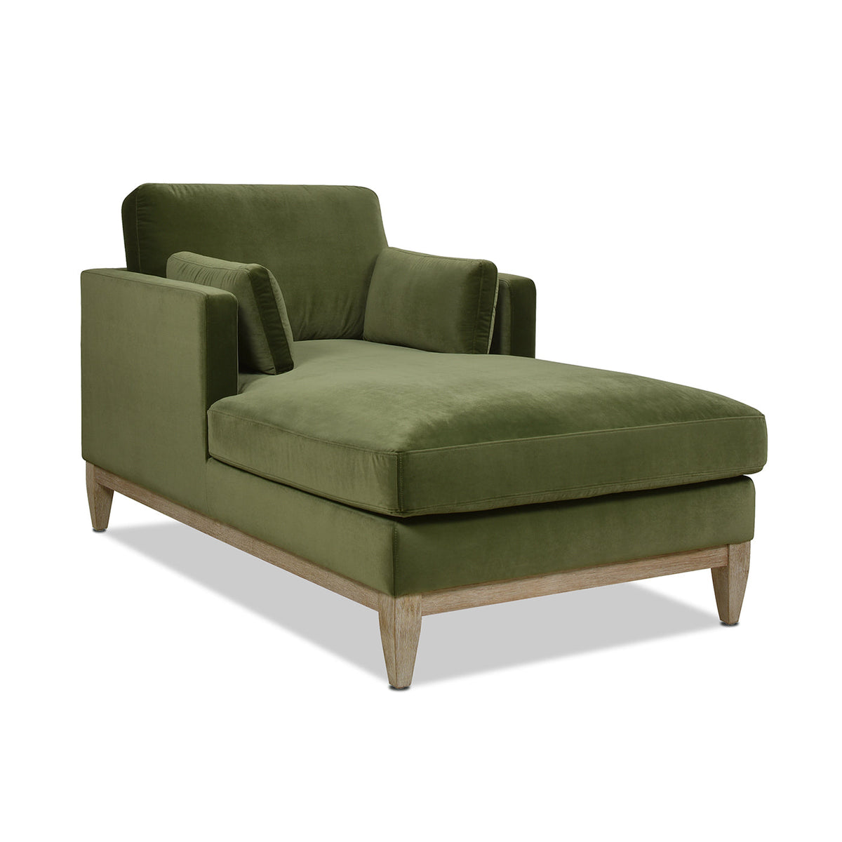 Knox 65" Modern Farmhouse Chaise Lounge Chair, Olive