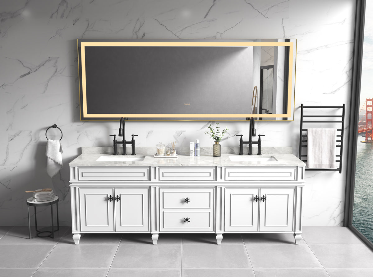 118 x 36 Inch LED Bathroom Mirror with Aluminum Frame