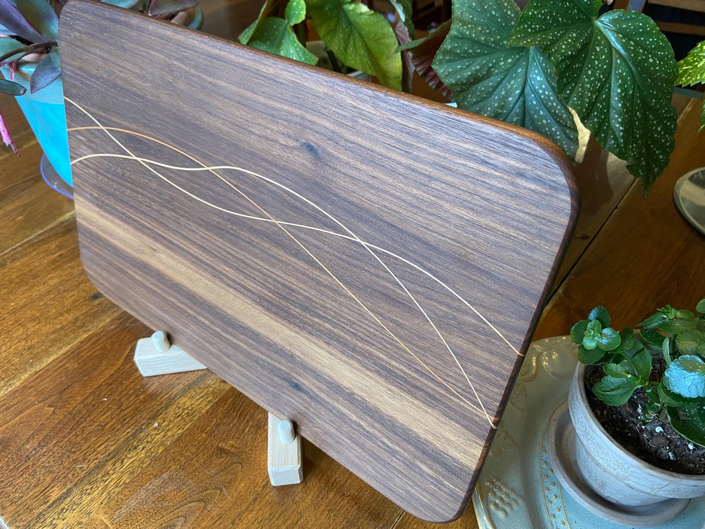 Walnut Charcuterie Board - Cherry & Maple Decorative Banding