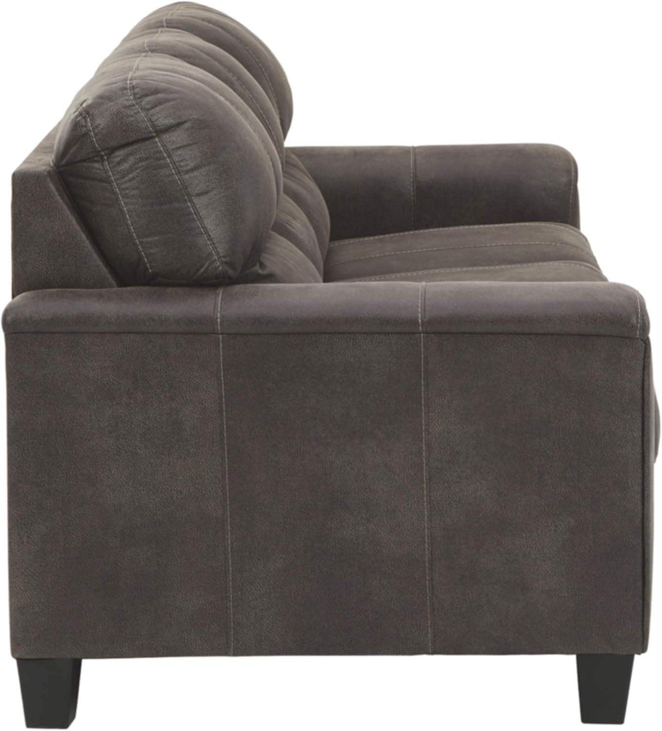Queen Faux Leather Contemporary Sleeper Couch Gray