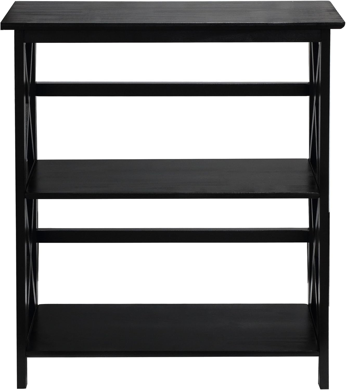 Three Shelf Solid Wood Bookcase For Living Room Storage