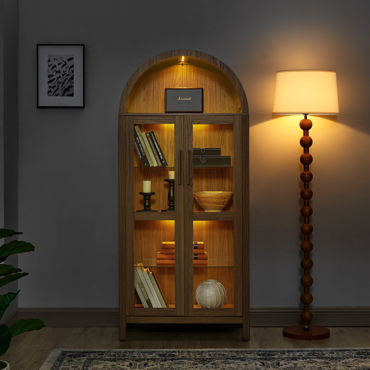 Modern Retro High Arched Storage Cabinet