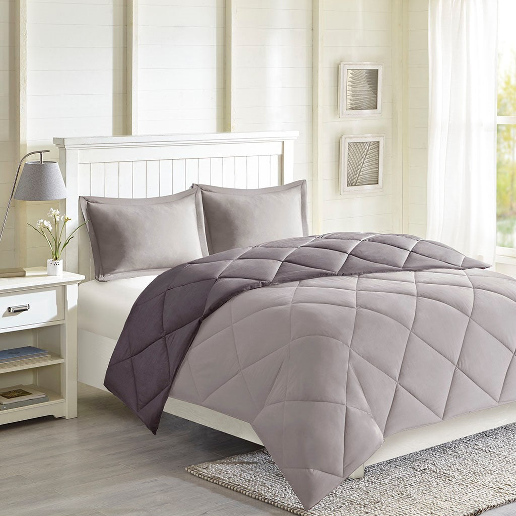 Twin/Twin XL 3M Scotchgard Diamond Quilting Reversible Down Alternative Comforter Set