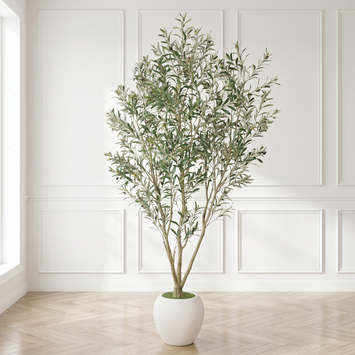 8FT Artificial Olive Tree With Big Decorative Planter