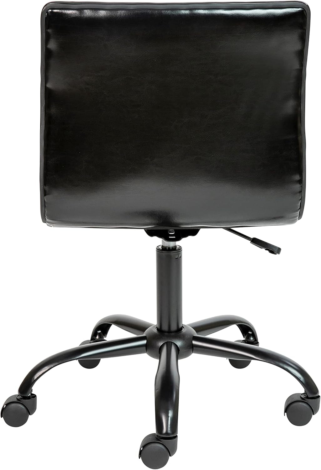 Alan Armless Office Task Chair Black Ribbed Back Modern