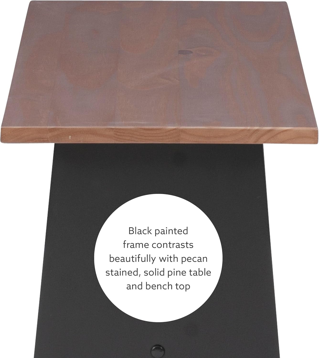 Black Pecan Five Seat Dining Set With Storage Benches