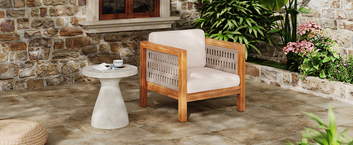 Acacia Wood Outdoor Club Chair