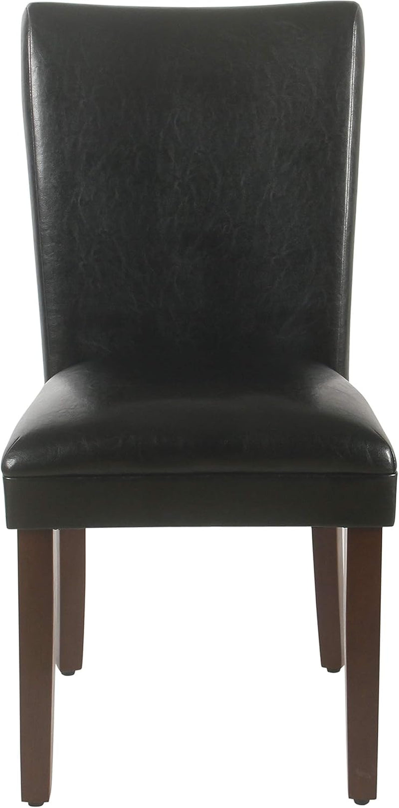 Parsons Dining Chair Black Faux Leather Modern Style