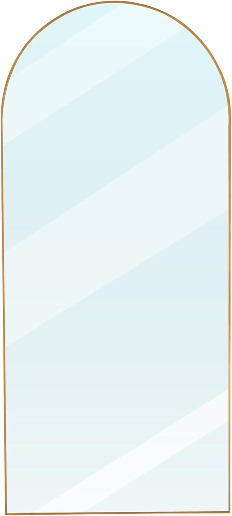 Arched Full Length Mirror 71x32 Inches Gold Aluminum Floor
