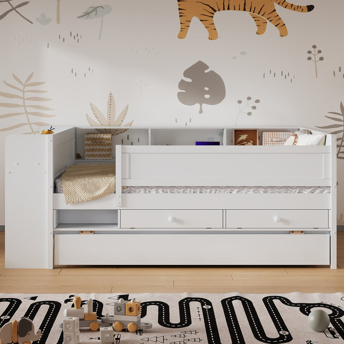 Multi-Functional Twin Daybed with Drawers and Trundle