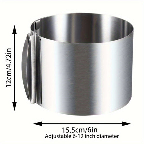 Expandable Stainless Steel Cake Ring Mold  Adjustable Baking Tool