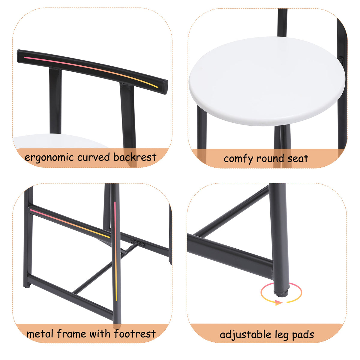 Bar Stools Kitchen Island Bar Chairs Set of 3