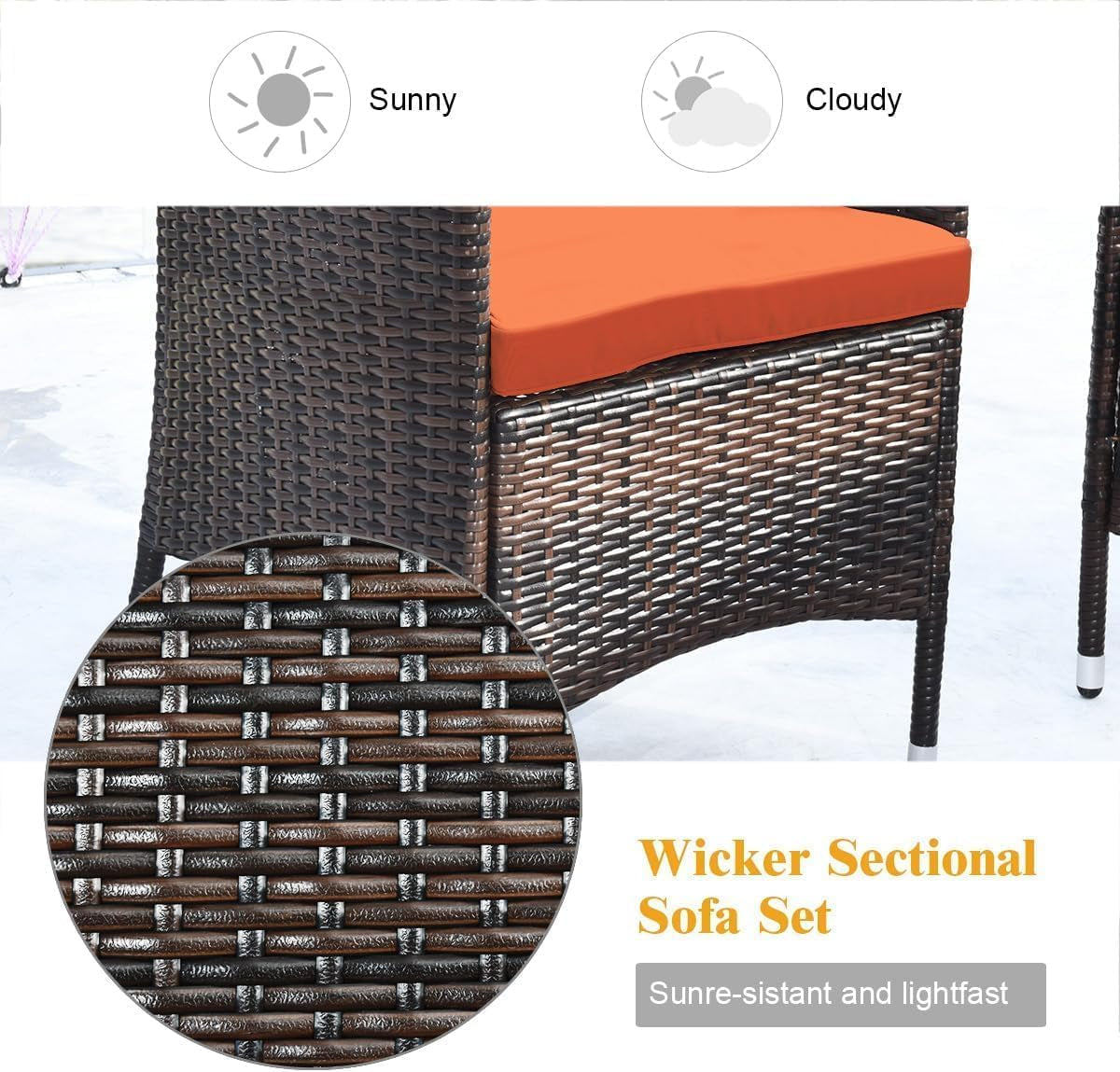Rattan Patio Set With Cushioned Chairs And Glass Table