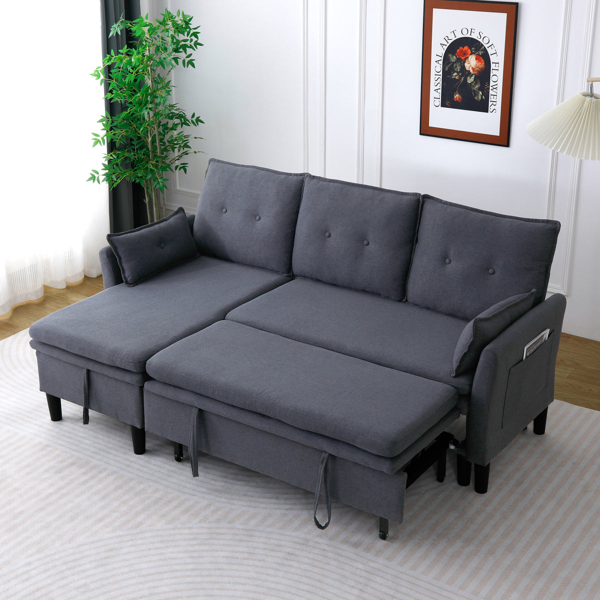 L-Shaped Reversible Chaise Sectional Sofa with Storage