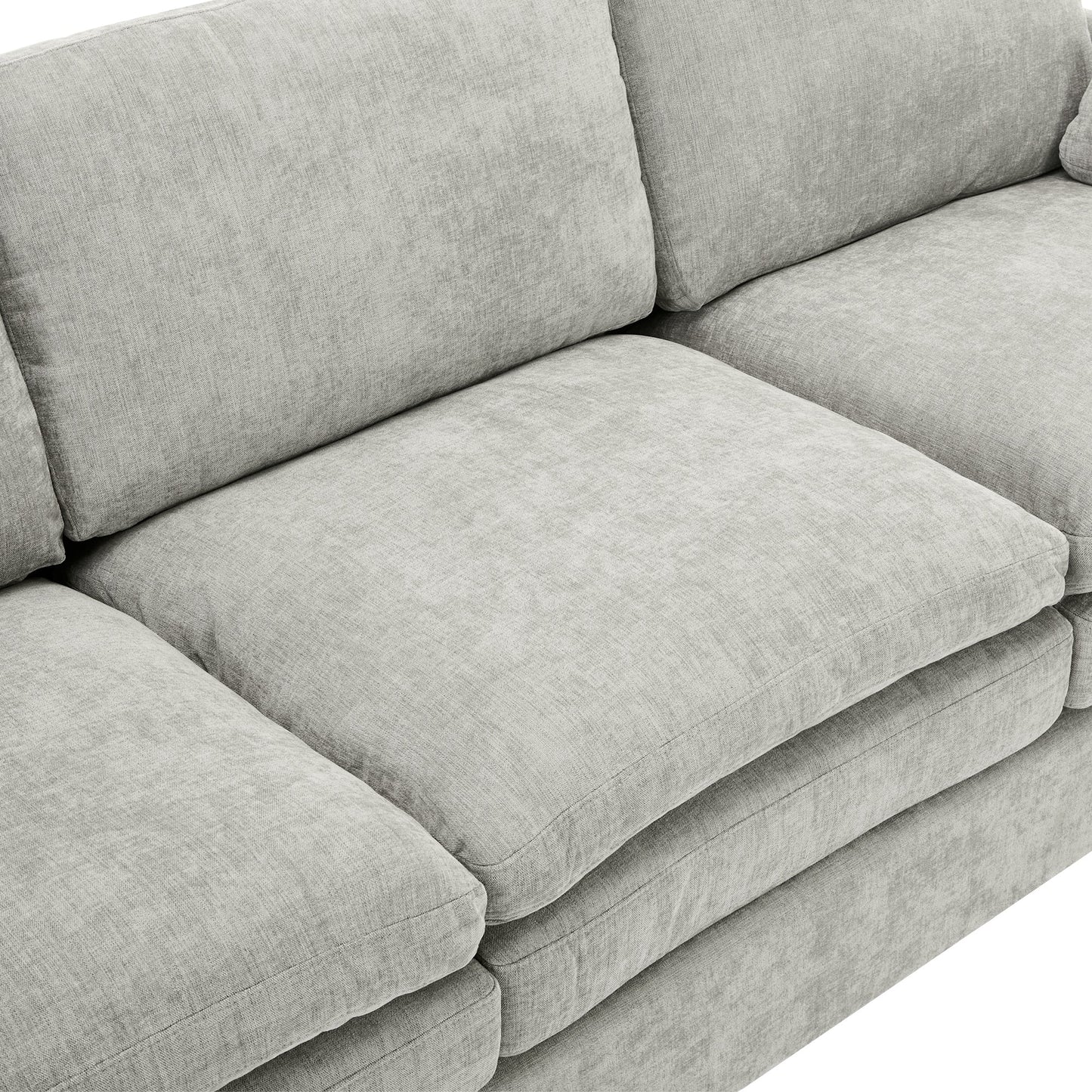 31.9' Cozy Upholstered Armchair Oversized Comfy Cloud Sofa Double Cushion Single Sofa Plush Cushion Armchair for Living Room, Light Grey