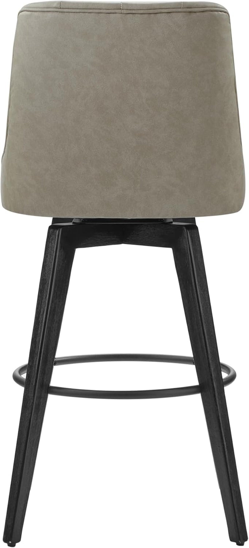 Bar Stool 30 Inch Stone Grey Upholstered 360 Degree Swivel