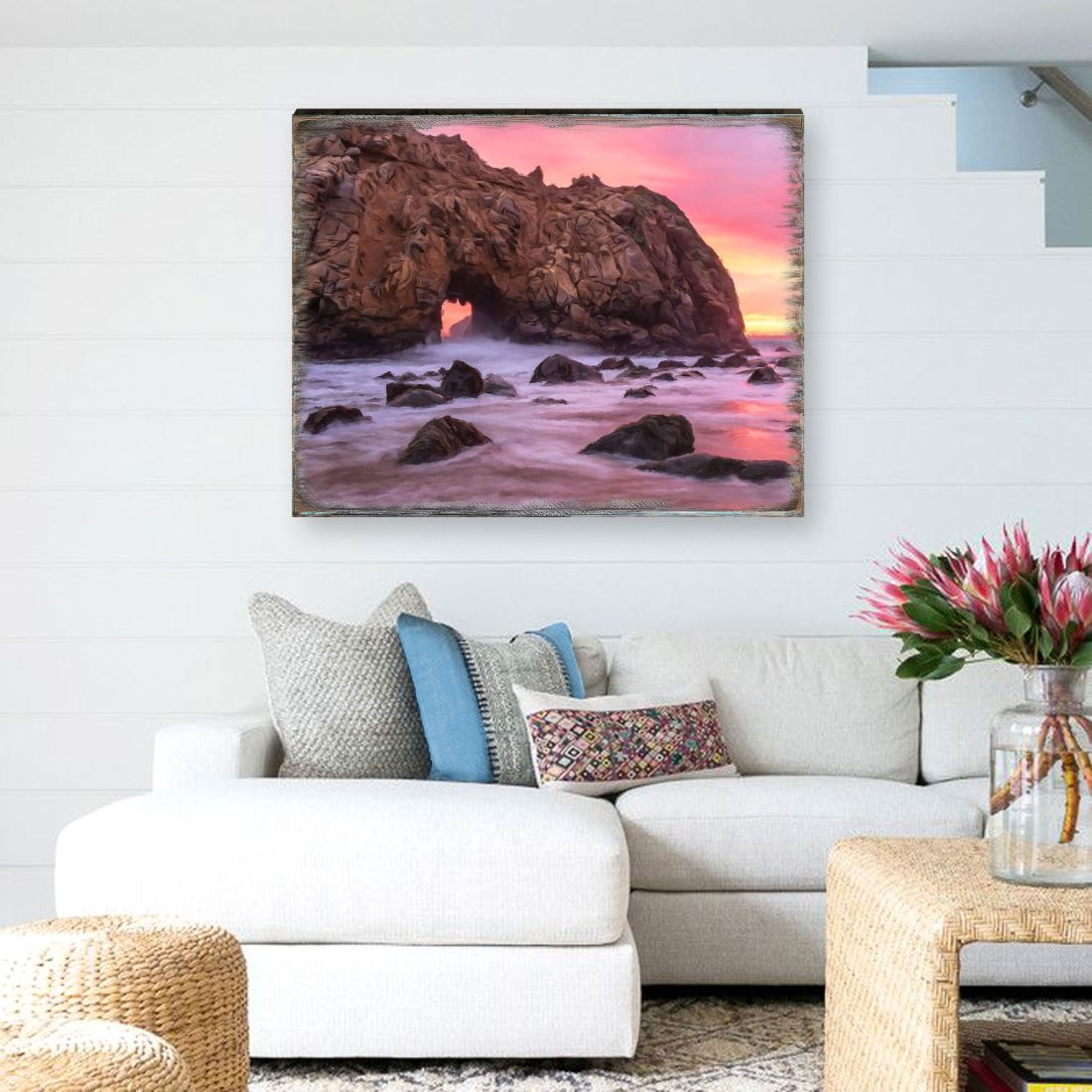 Ocean Sunset Art Wooden Wall Art by Nature Wonders - Nature Wildlife Decor  - 95403B