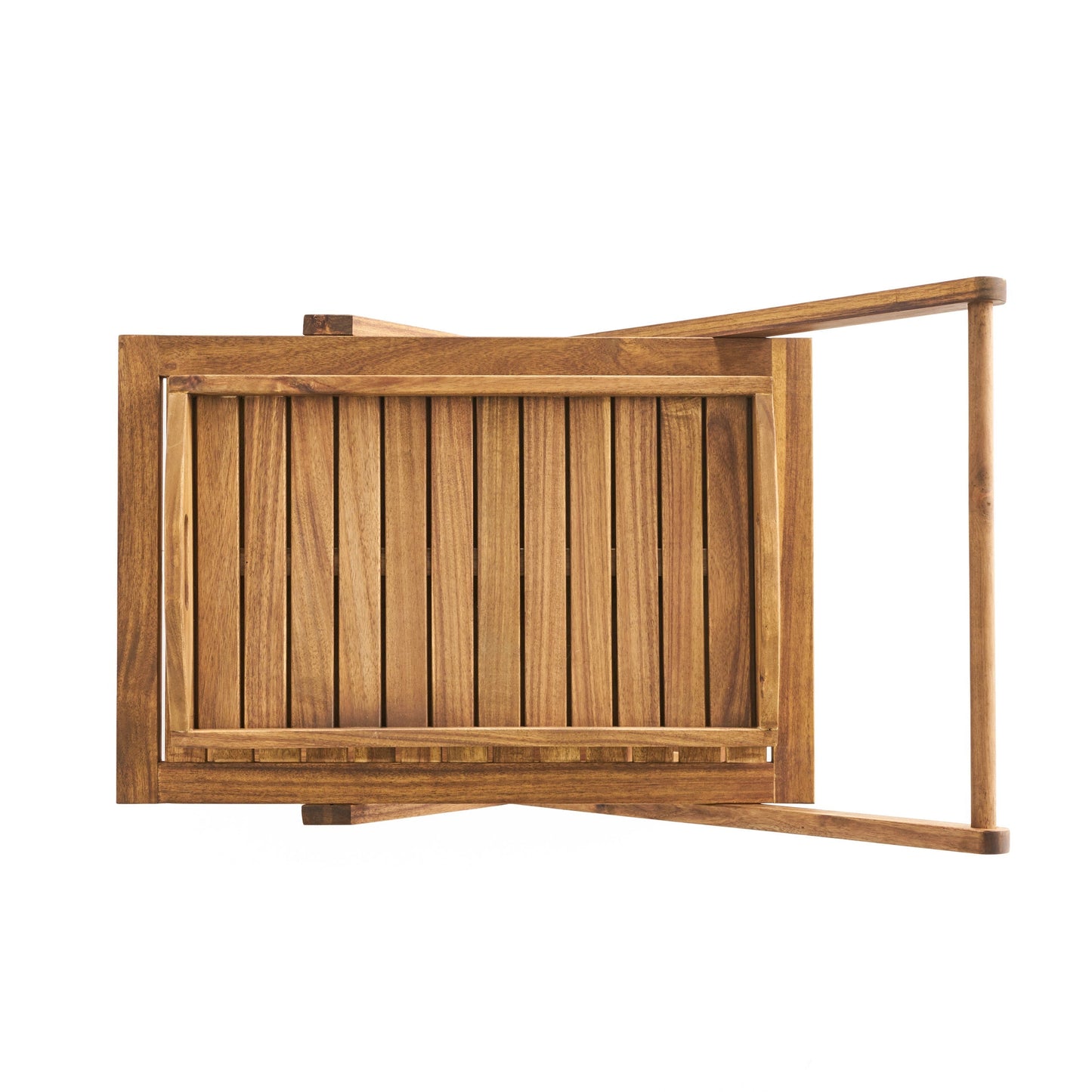 Riviera Bar Cart Natural Stained Acacia Wood Mobile Bar Cart