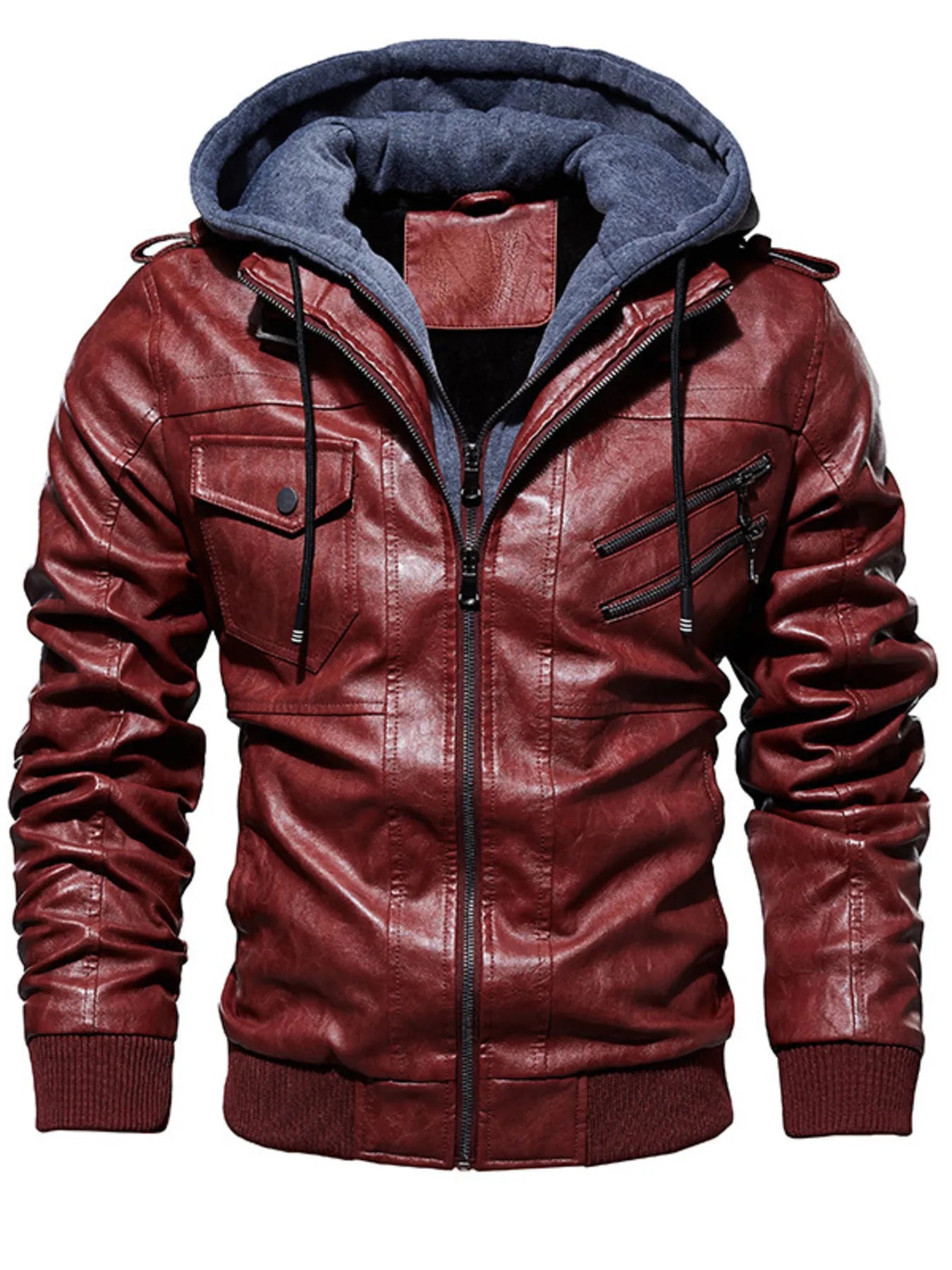 Zip Up Drawstring Hooded Jacket