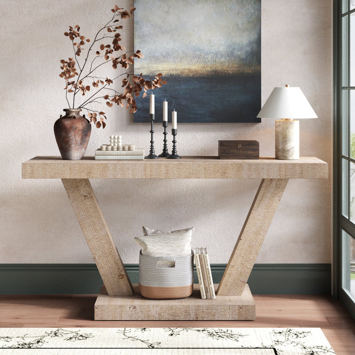 60 Inches Vintage Distressed Wood Entryway Bench with Storage