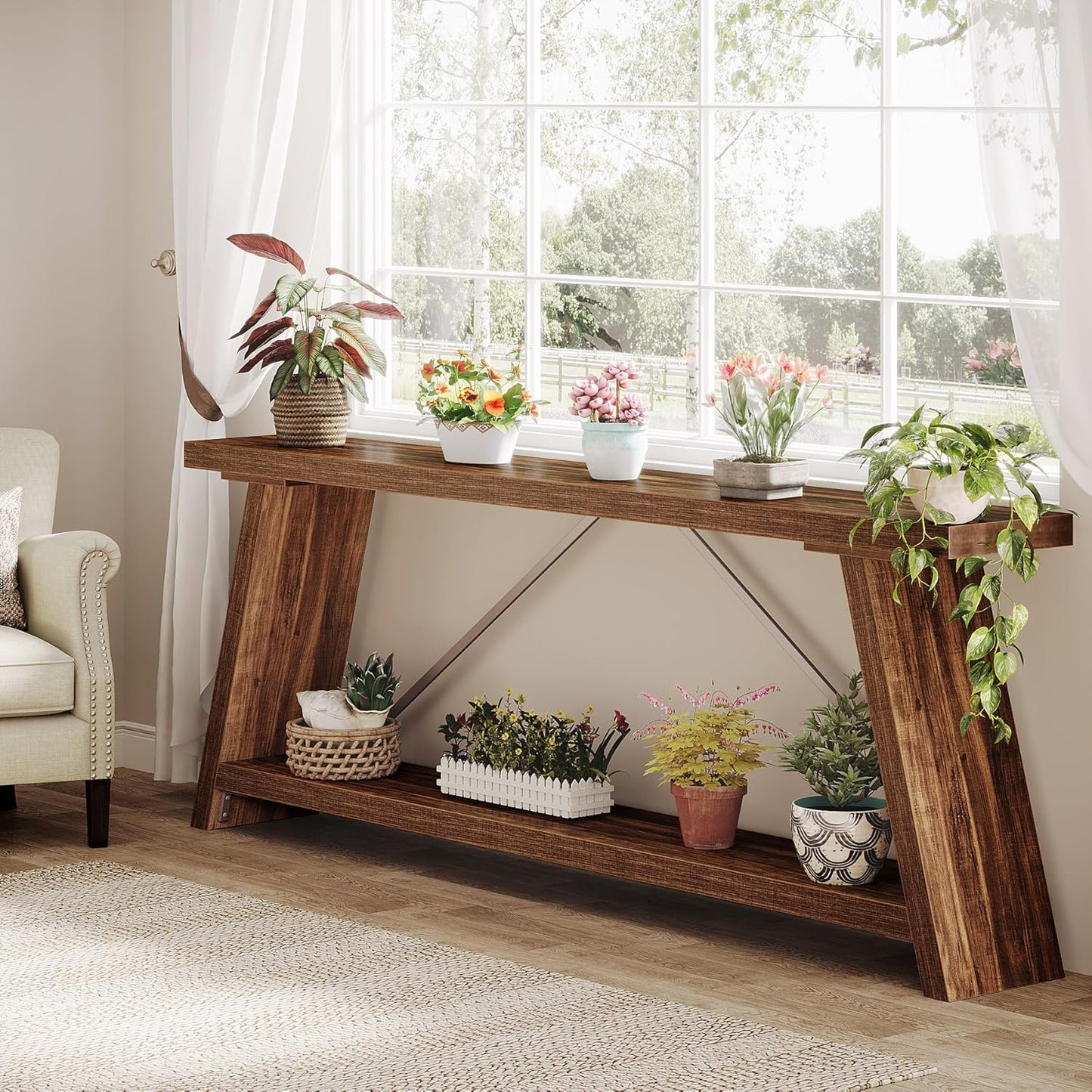 70.9 Inches Extra Long Sofa Table Behind Couch