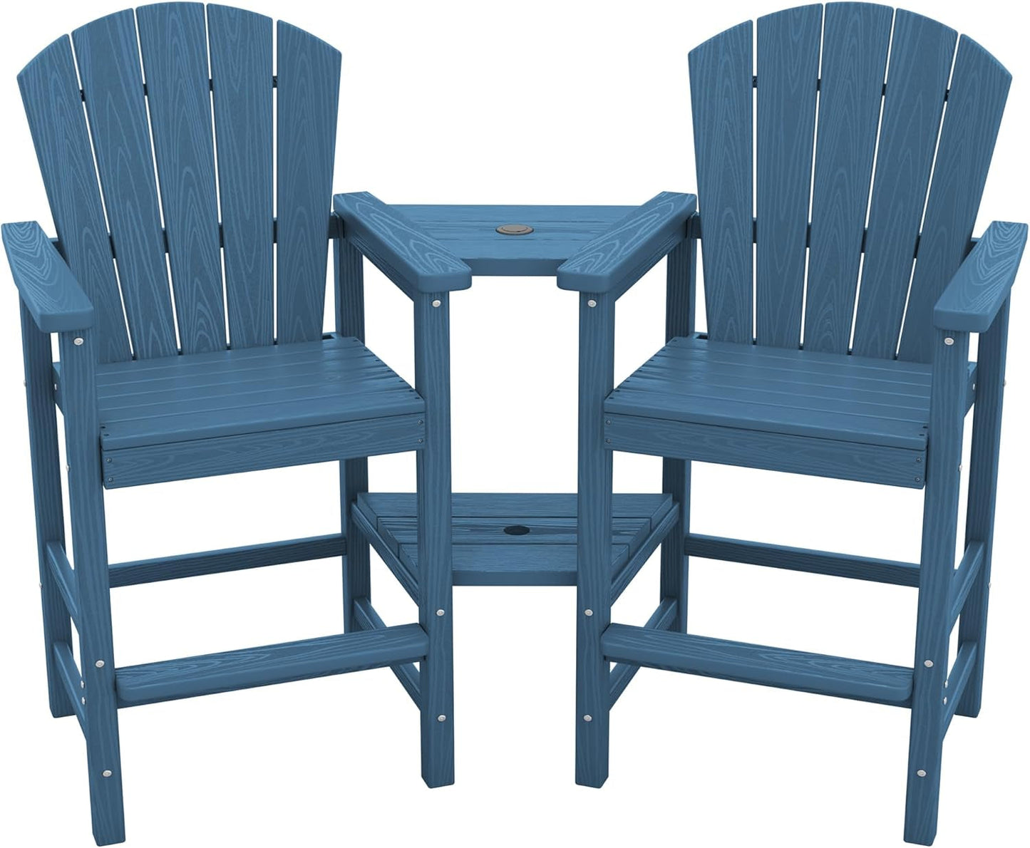 Widened Tall Adirondack Chairs Set with Double Tray