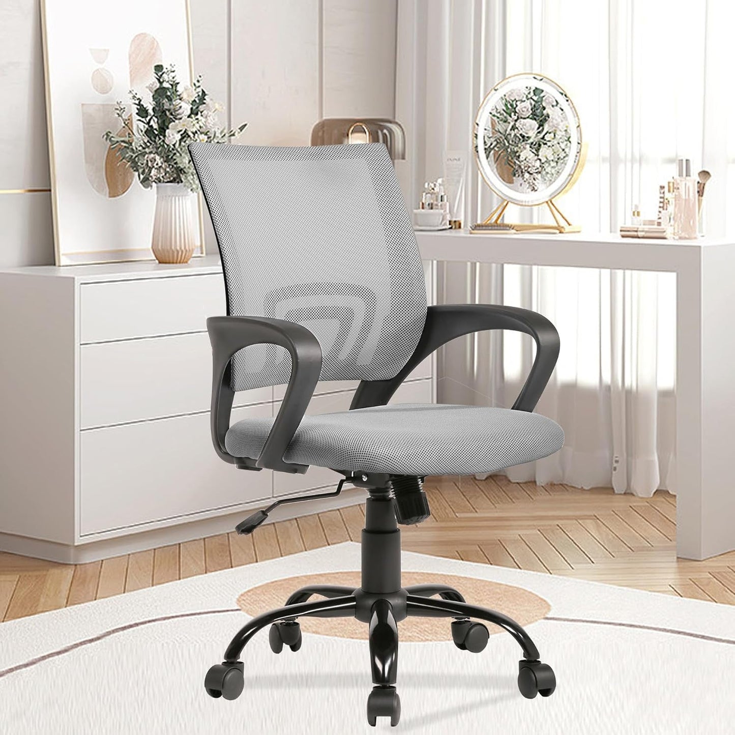 Ergonomic Mesh Office Chair With Lumbar Support Grey