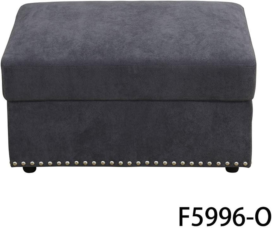 Flannel Modular Sectional Sofa With USB Ports Grey