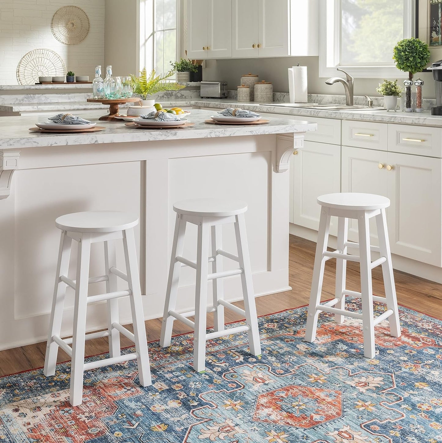 Zeke White 24 Inch Counter Stool Modern Kitchen Seating